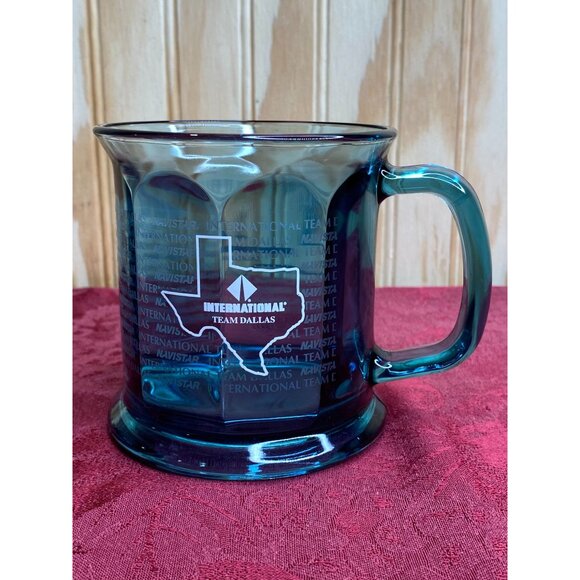 International Logo Team Dallas Texas Truck Tractor Semi Blue Glass Coffee Mug Na - Picture 4 of 10
